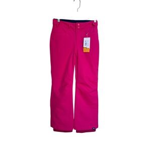 Roxy Girl's Backyard Snow Pants Pink Waterproof Warm Insulated Size 12/L